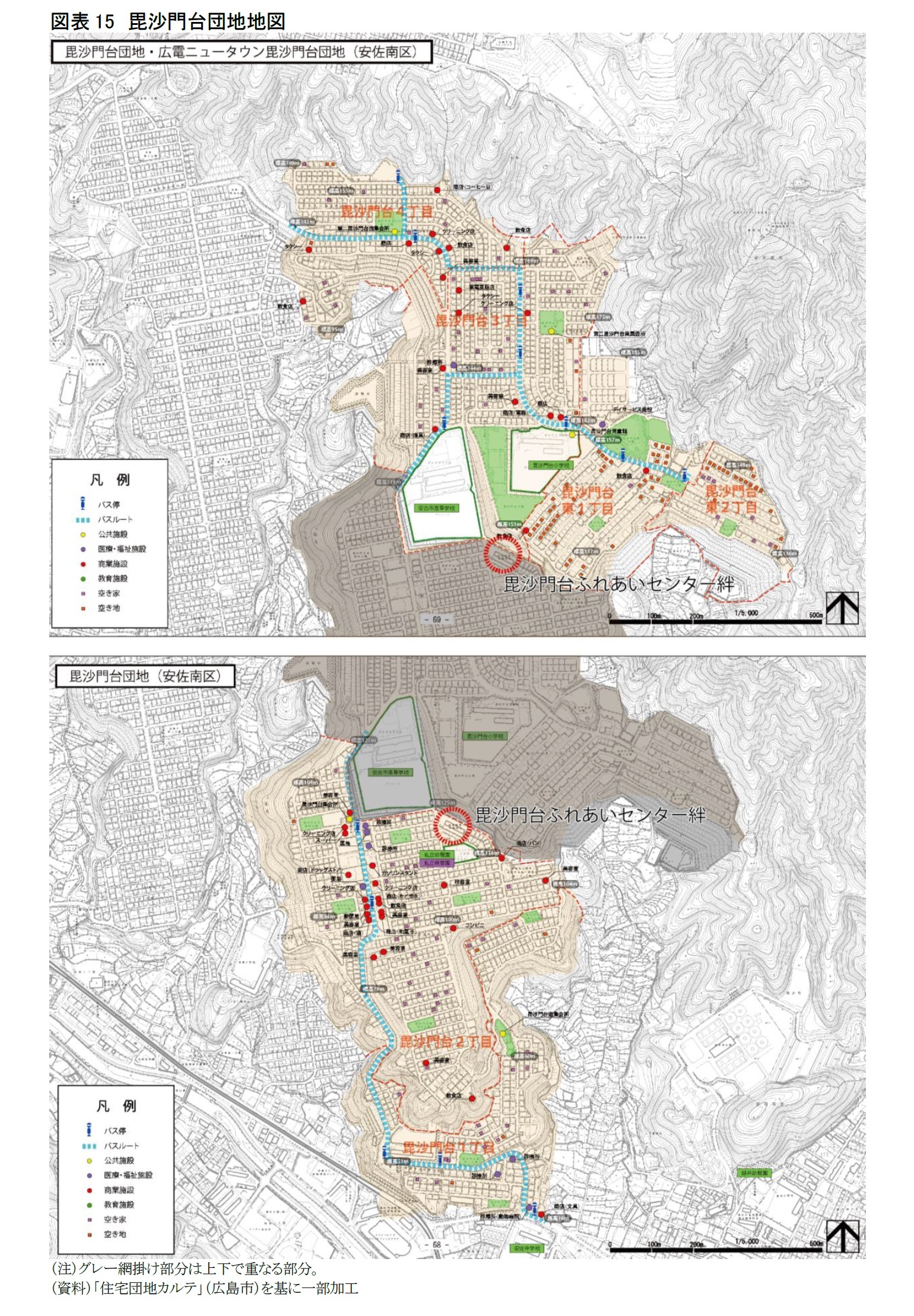 図表15　毘沙門台団地地図