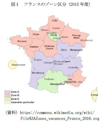 図１　フランスのゾーン区分（2015年度）