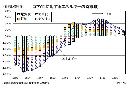 コアCPIに対するエネルギーの寄与度