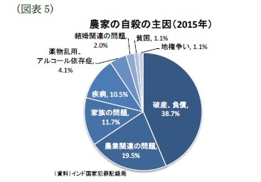 （図表5）農家の自殺の主因（2015年）