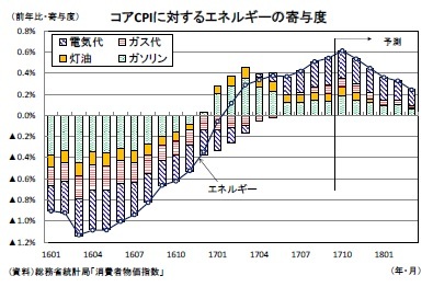 コアCPIに対するエネルギーの寄与度