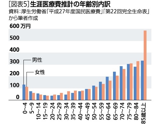 図表５：障害医療費推計の年齢別内訳