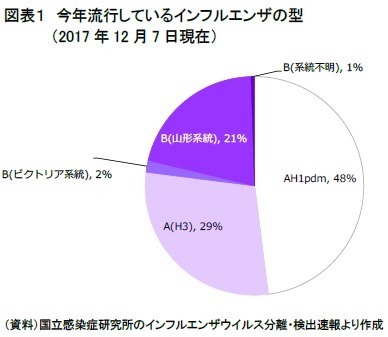 図表１　今年流行しているインフルエンザの型
