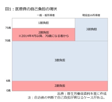 図1：医療費の自己負担の現状