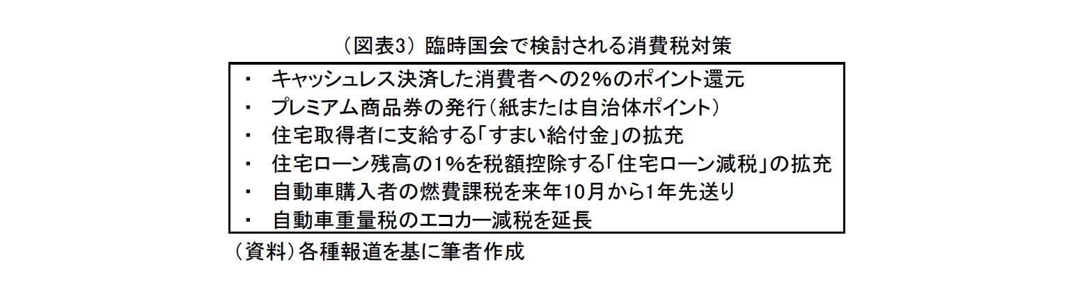 （図表3） 臨時国会で検討される消費税対策