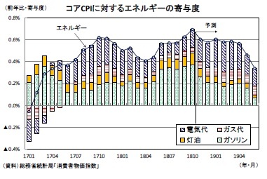 コアCPIに対するエネルギーの寄与度