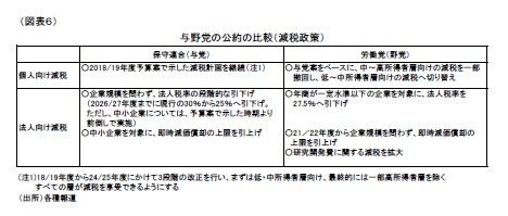 (図表6)与野党の公約の比較(減税政策)