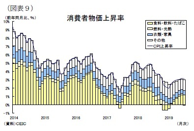 （図表９）消費者物価上昇率