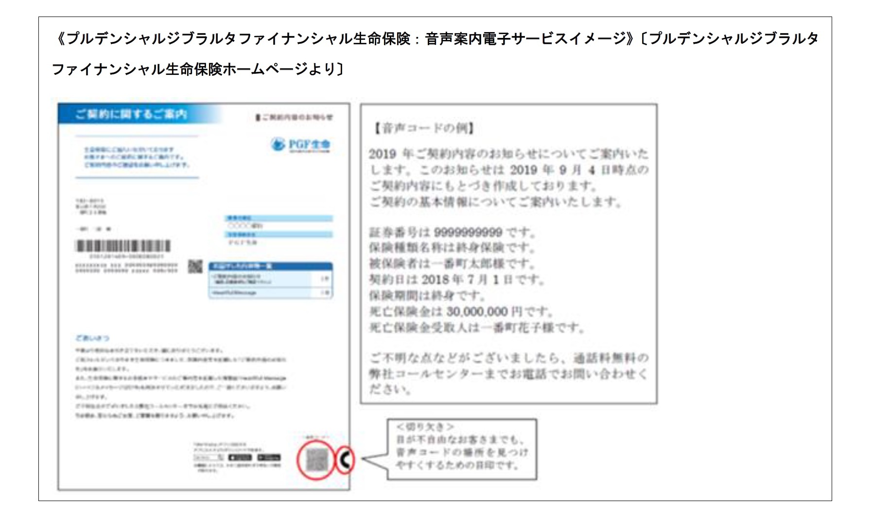 プルデンシャルジブラルタファイナンシャル生命保険：音声案内電子サービスイメージ