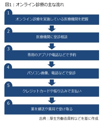 図1:オンライン診療の主な流れ
