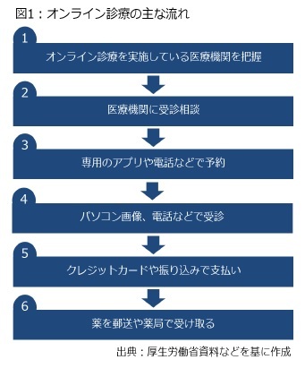 図1：オンライン診療の主な流れ