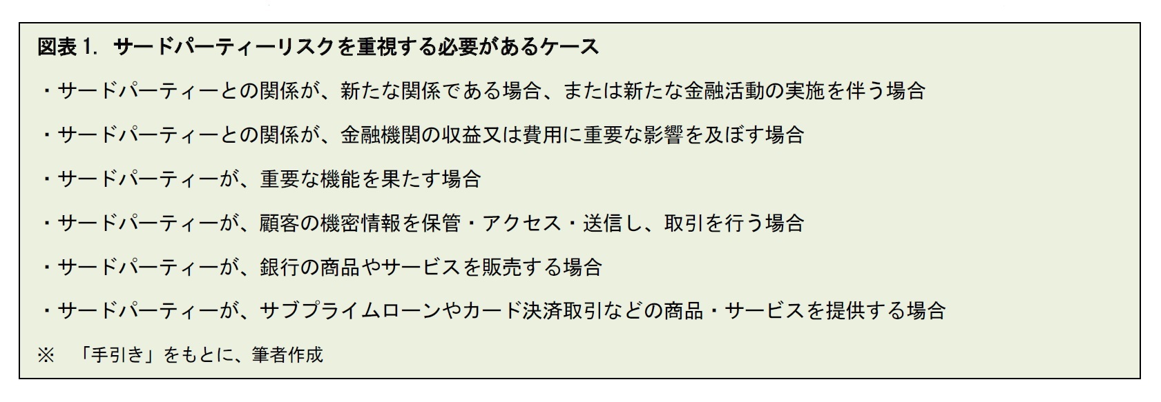 図表1. サードパーティーリスクを重視する必要があるケース