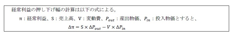 経常利益の押し下げ幅の計算