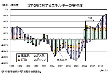 コアCPIに対するエネルギーの寄与度