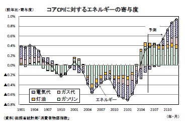 コアCPIに対するエネルギーの寄与度