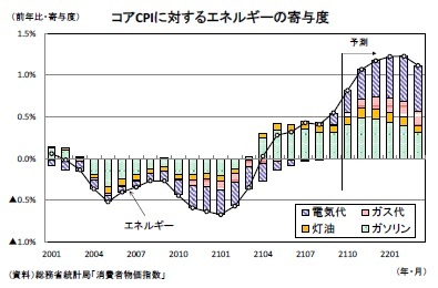 コアCPIに対するエネルギーの寄与度