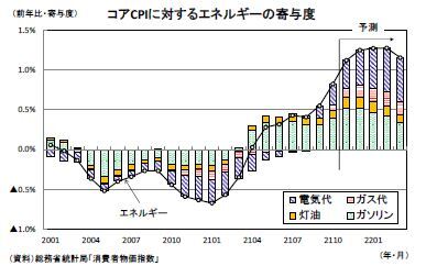 コアCPIに対するエネルギーの寄与度