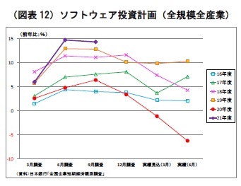 （図表12）ソフトウェア投資計画（全規模全産業）