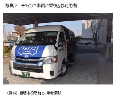 写真2 チョイソコ車両に乗り込む利用者