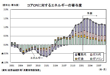 コアCPIに対するエネルギーの寄与度