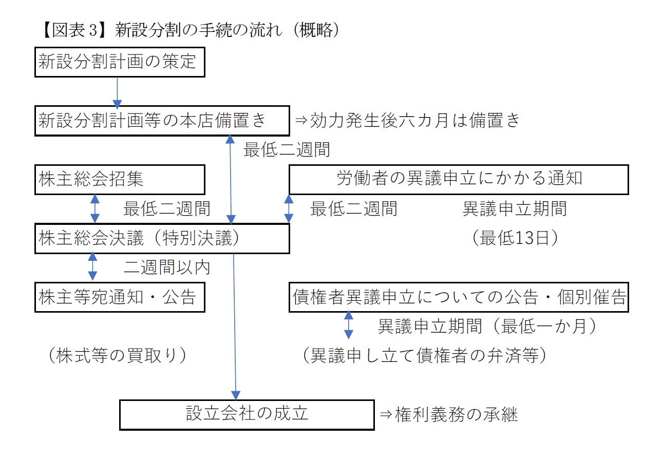 【図表3】新設分割の手続の流れ（概略）