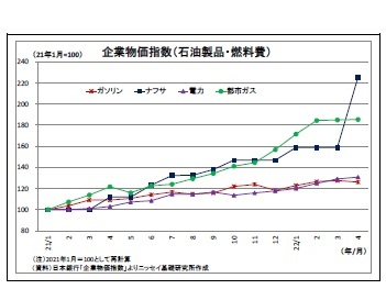 企業物価指数（石油製品・燃料費）