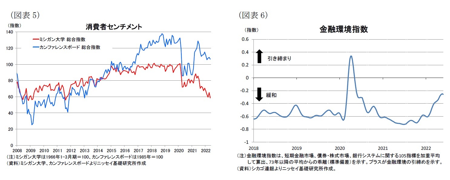 （図表5）消費者センチメント/（図表6）金融環境指数