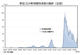 新型コロナ新規陽性者数の推移（全国）