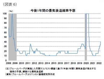 （図表6）今後1年間の景気後退確率予想