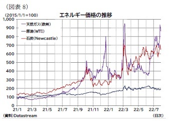 （図表8）エネルギー価格の推移