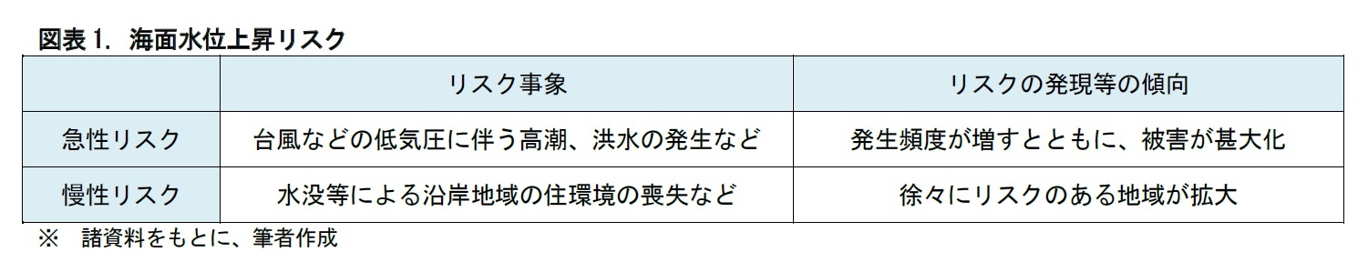 図表1. 海面水位上昇リスク