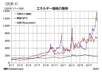 (図表8)エネルギー価格の推移