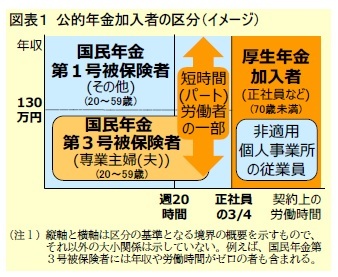 図表1 公的年金加入者の区分(イメージ)