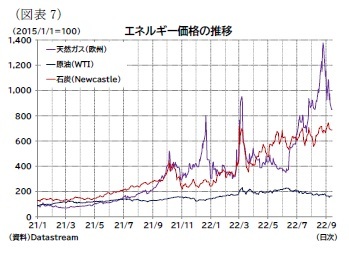 （図表7）エネルギー価格の推移