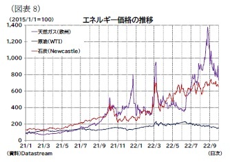 （図表8）エネルギー価格の推移