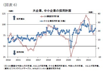 (図表6)大企業、中小企業の採用計画