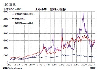(図表8)エネルギー価格の推移