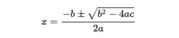 2次方程式の解の公式