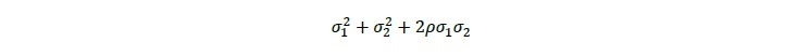 二つの確率的な値を取る変数を足し合わせた値の分散（標準偏差の二乗）