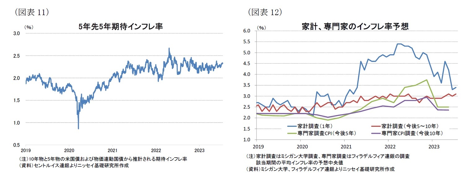 （図表11）5年先5年期待インフレ率/（図表12）家計、専門家のインフレ率予想