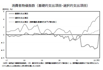 消費者物価指数(基礎的支出項目・選択的支出項目)
