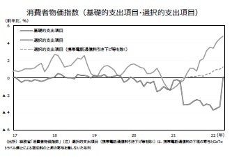 消費者物価指数（基礎的支出項目・選択的支出項目）