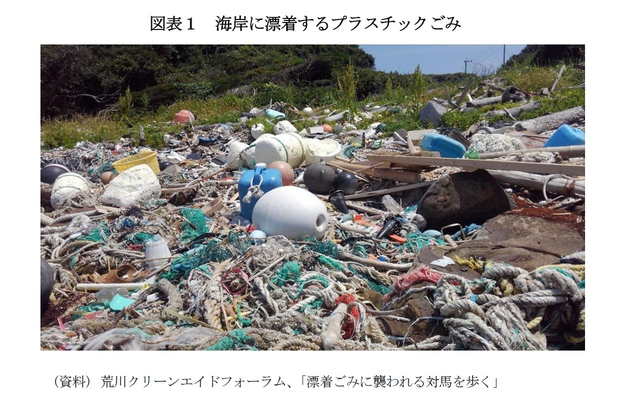 図表１　海岸に漂着するプラスチックごみ