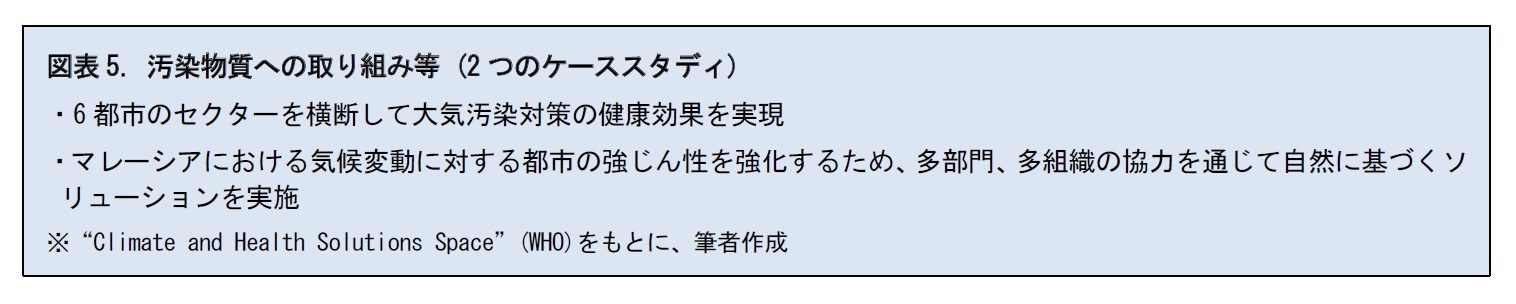 図表5. 汚染物質への取り組み等 (2つのケーススタディ)