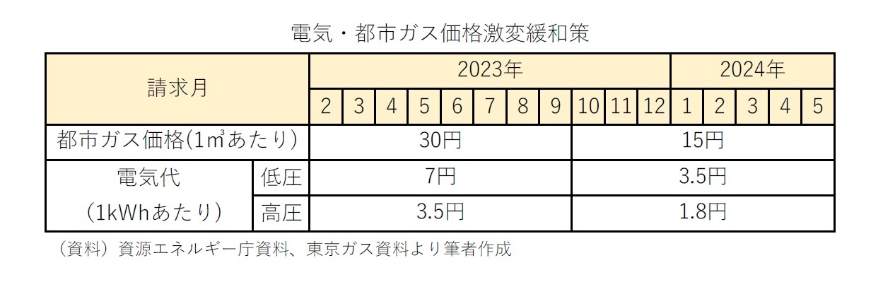 電気・都市ガス価格激変緩和策