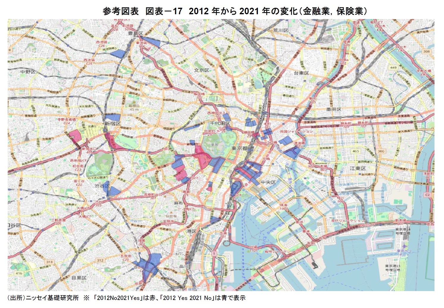 参考図表　図表－17　2012年から2021年の変化（金融業，保険業）