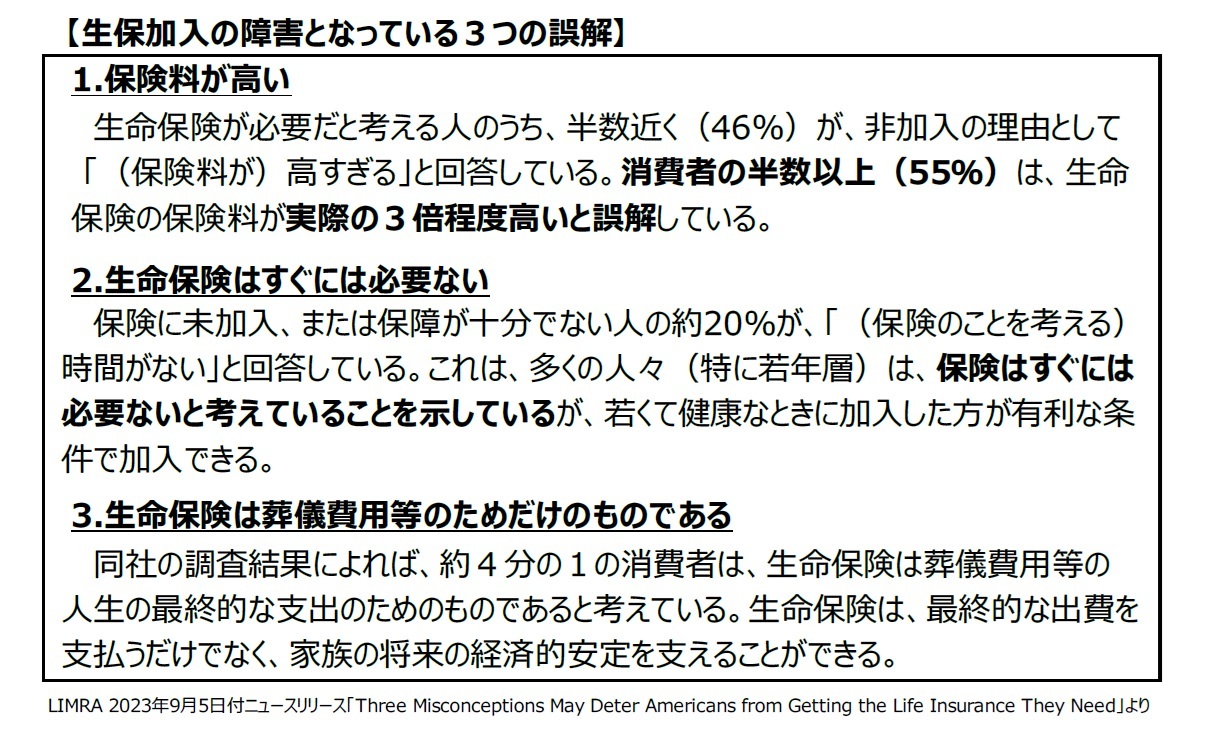 生命保険に関する３つの誤解