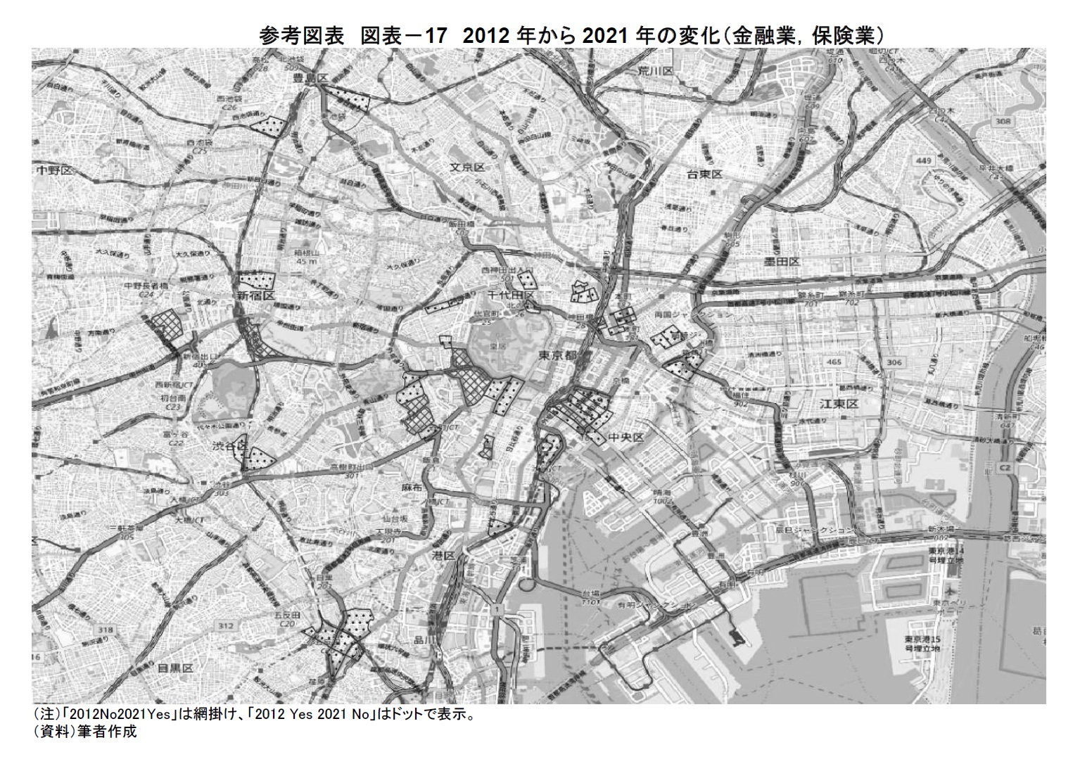 参考図表　図表－17　2012年から2021年の変化（金融業，保険業）