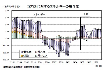 コアCPIに対するエネルギーの寄与度