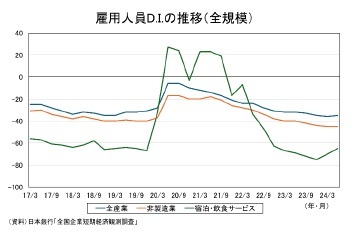 雇用人員D.I.の推移(全規模)
